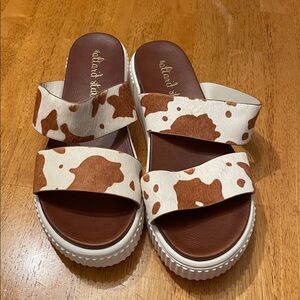 Altar'd State Brown and White Sandals